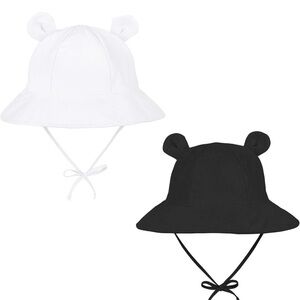 Kids' Black and White Bear Ear Disney Sun Hats
